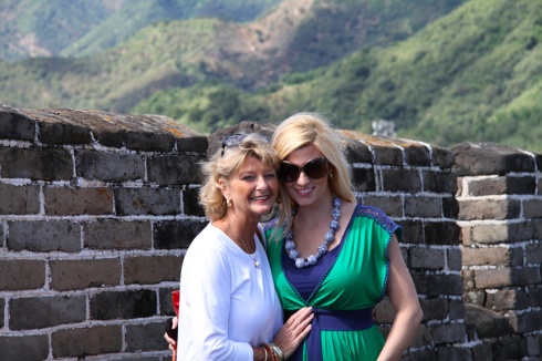 With mom on the Great Wall
